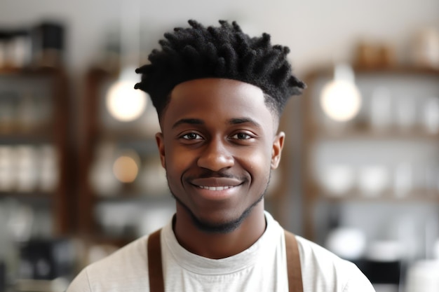 gens d'affaires et concept de style de vie portrait d'un bel homme afro-américain croisant les mains sur la poitrine