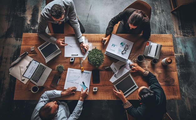 les gens d'affaires sont assis à une table