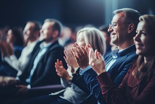 Photo des gens applaudissent dans une pièce