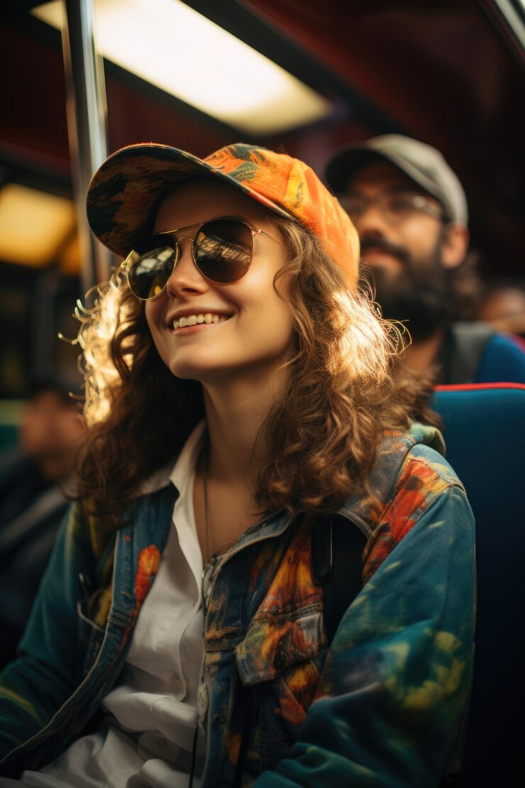 Les gens assis dans le bus IA générative