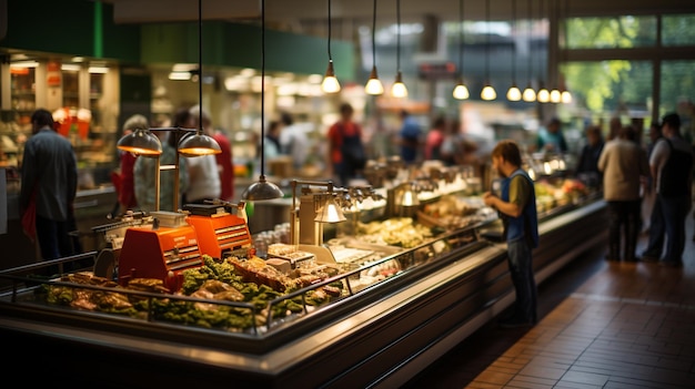 Les gens au supermarché