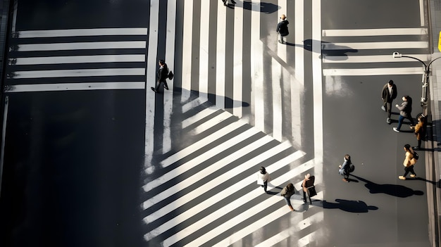 Les gens de Bird'sEye sur un passage pour piétons