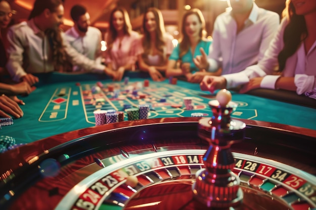 Des gens jouant dans un casino.