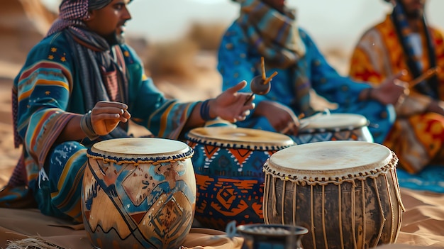 Photo des gens jouant d'instruments de musique traditionnels lors d'un pique-nique activités de vacances de voisins arrière-plan