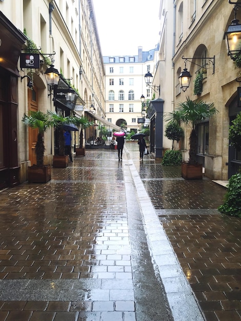 Les gens marchent dans la rue de la ville