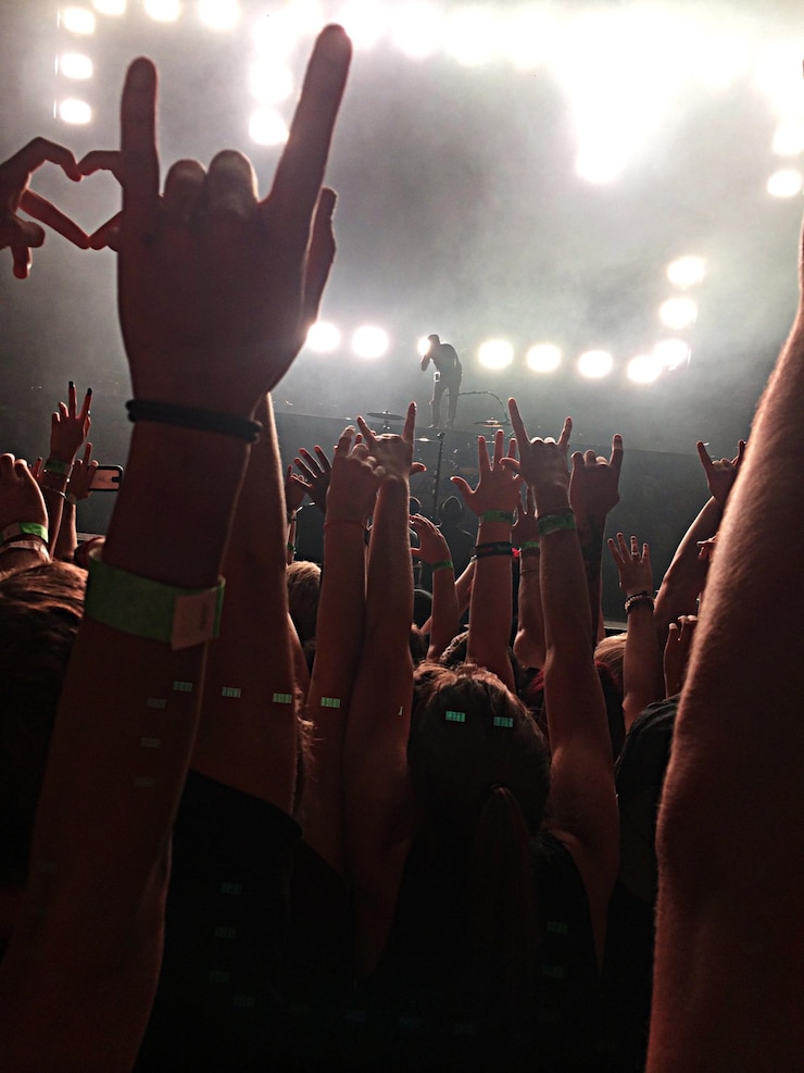 Photo des gens qui apprécient un concert.