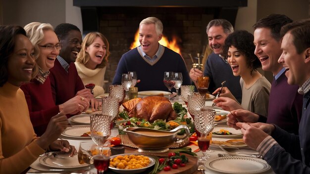 Photo des gens qui mangent à table.