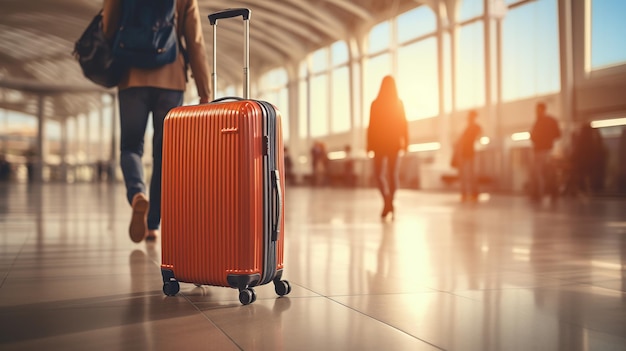 les gens qui marchent à l'aéroport