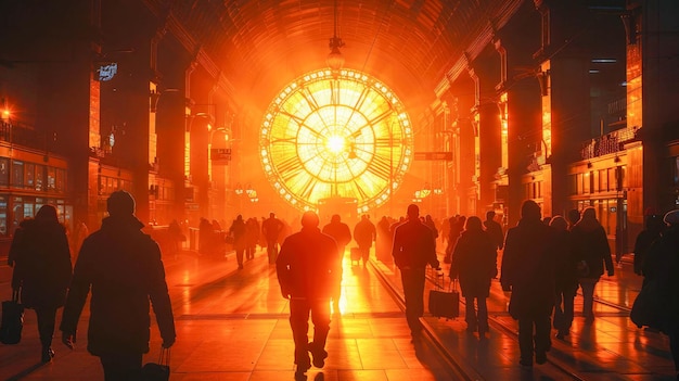 Des gens qui marchent dans la gare centrale.