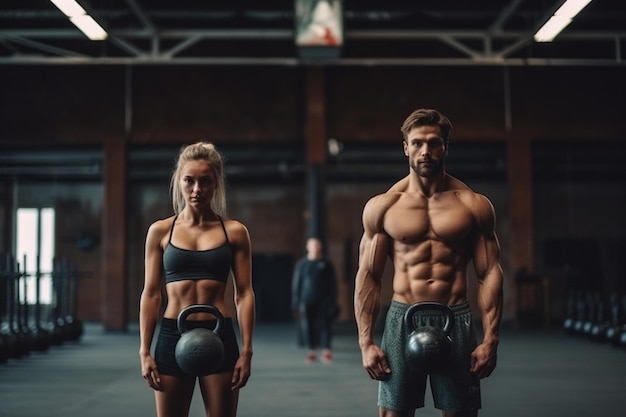 Les gens qui s'entraînent avec des kettlebells