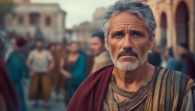 Les gens de la rome antique portrait peuple romain dans le fond de la rue
