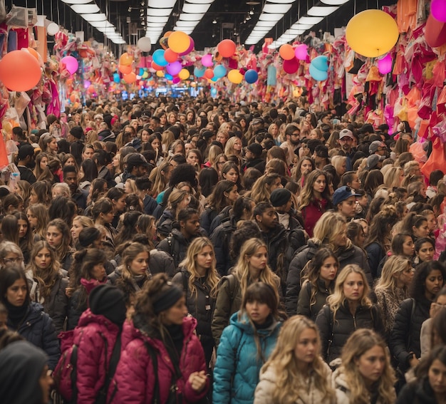 Des gens se rassemblent devant le bâtiment du défilé de mode Gucci pour la Milan Womens Fashion Week à Milan