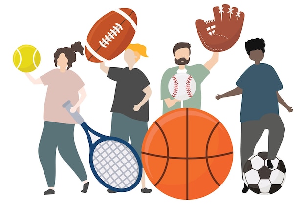 Des gens sportifs illustration png fond transparent