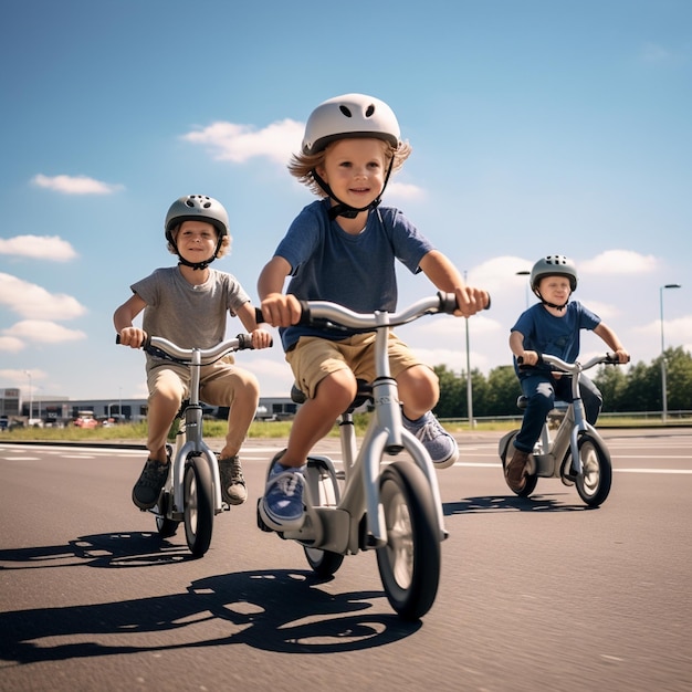 Gens à vélo heureux cyclistes ciclistas