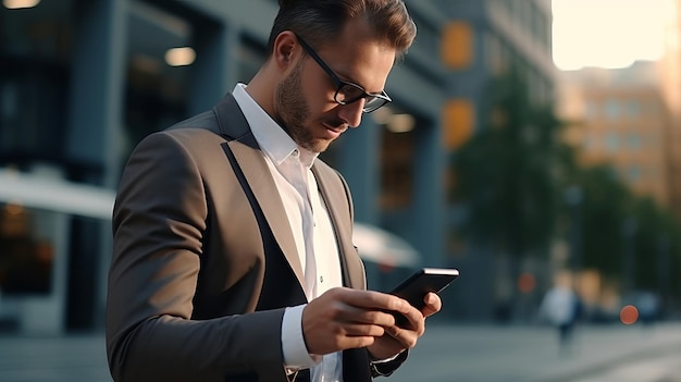 Un gentleman audacieux mêlé à la technologie moderne