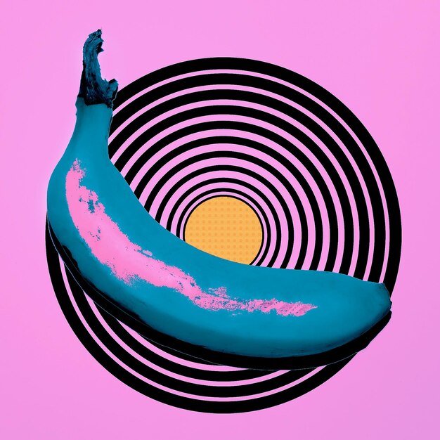 Géométrie Art Minimal Musique vibes Banana Collage art moderne