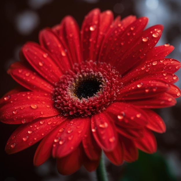 Gerbera rouge générative ai