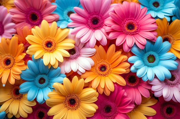 Photo gerberas colorés générés par l'ia