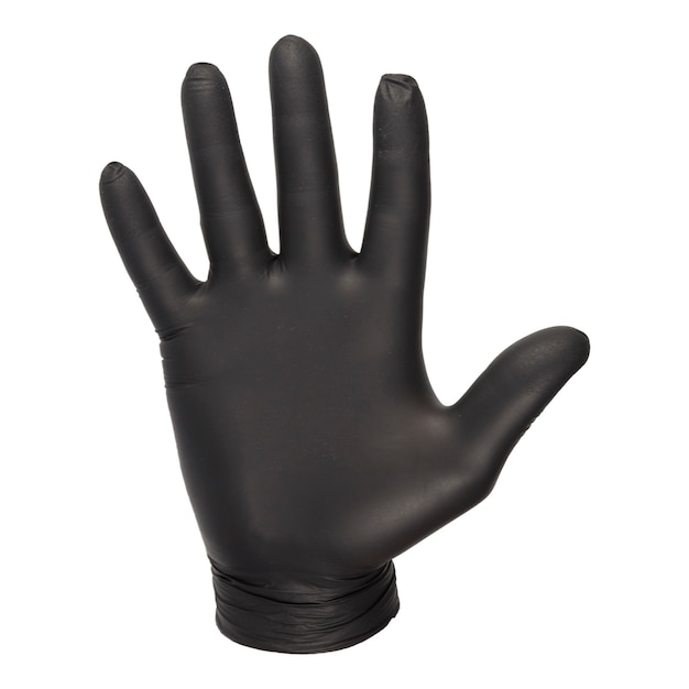 gestes de la main dans des gants noirs