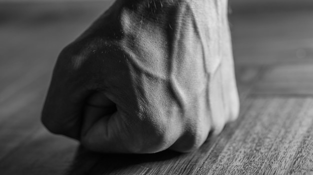 Photo gestes de la main en noir et blanc