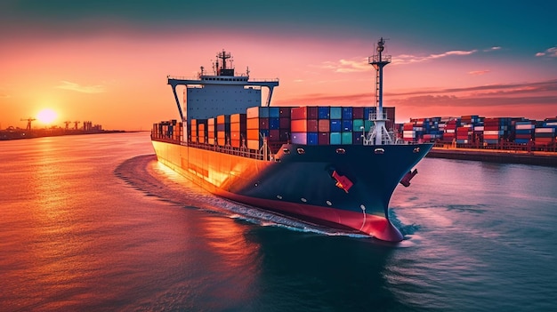 Photo gestion de la chaîne d'approvisionnement à l'échelle mondiale transport maritime optimisation de la logistique conception du réseau de distribution prévision de la demande et ia générative