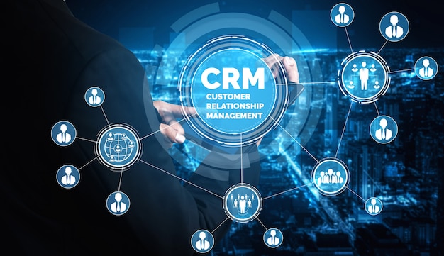 Gestion de la relation client CRM pour le concept de système de marketing des ventes commerciales