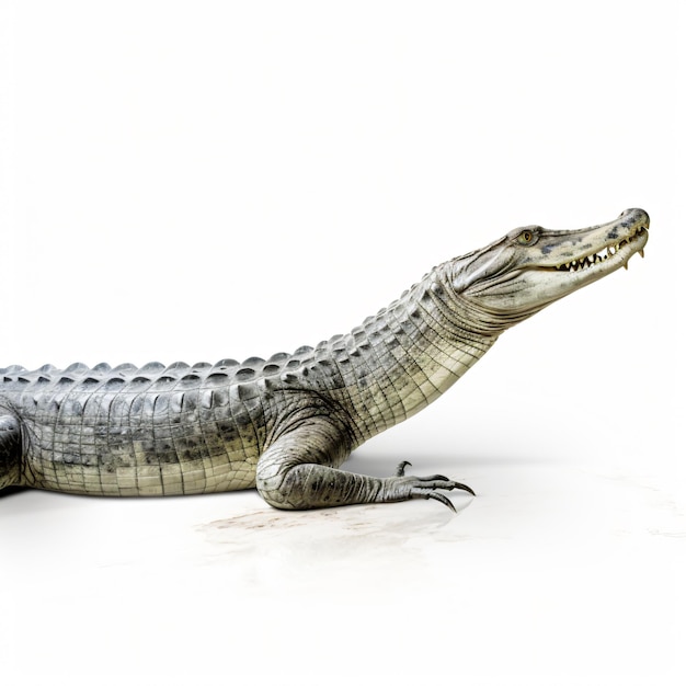 Photo gharial isolé sur fond blanc