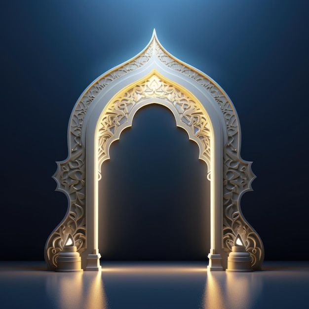 Gif animé de style 3D de l'Arche de la porte islamique