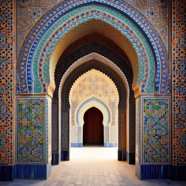 Gif animé de style 3D de l'Arche de la porte islamique