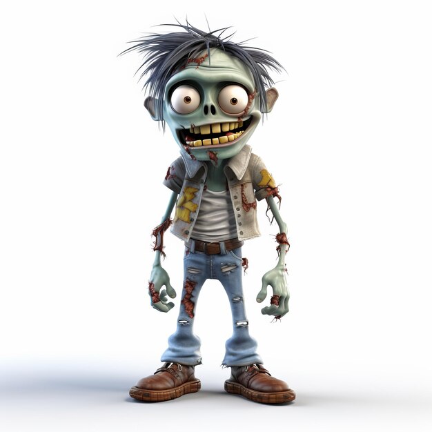 Gif animé de zombies souriants en 3D avec des graphismes de style Nikon D750
