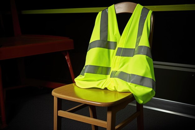 Photo un gilet de sécurité jaune fluo drapé sur une chaise