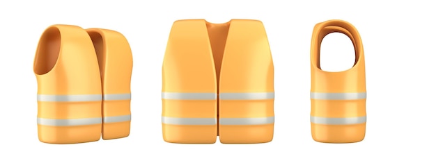 Photo gilets de sauvetage isolés sur fond blanc illustration de rendu 3d de la fête du travail