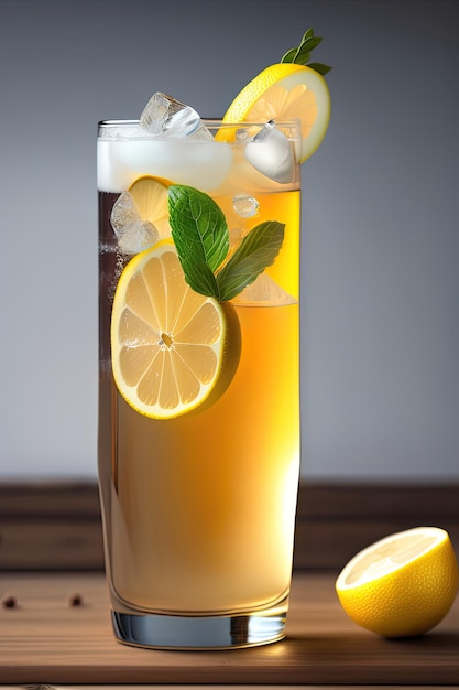 Ginger Ale avec glace et citron