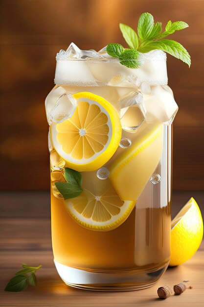 Ginger Ale avec glace et citron