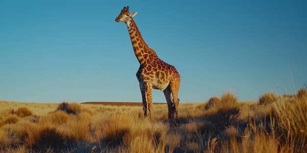 une girafe dans la savane IA générative