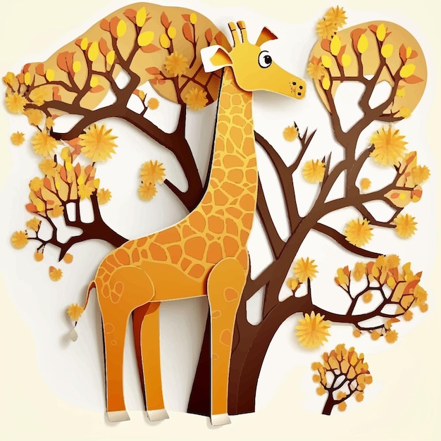 La girafe est un animal de dessin animé mignon.