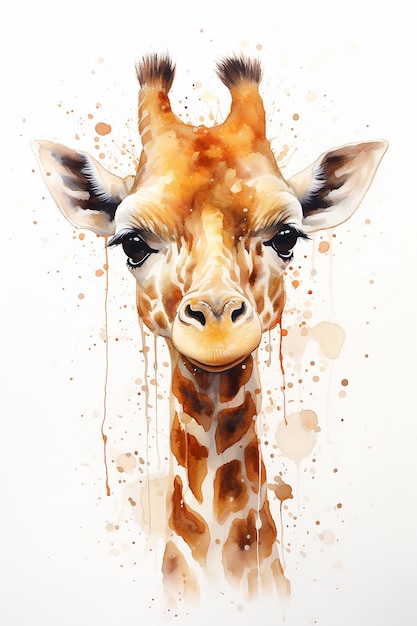 une girafe avec un grand nez et un grand sourire sur le visage.