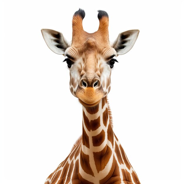 Une girafe isolée sur un fond blanc Illustration 3D