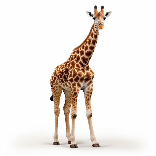 Photo une girafe isolée sur un fond blanc illustration 3d