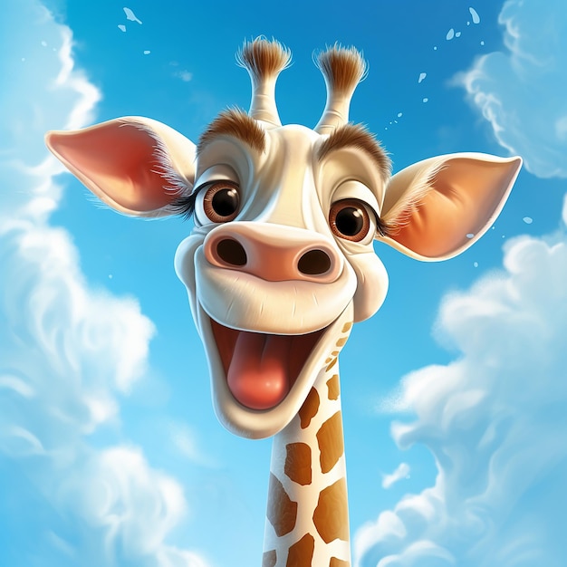 Photo une girafe joyeuse