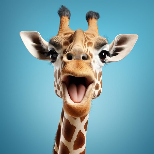 Photo une girafe joyeuse