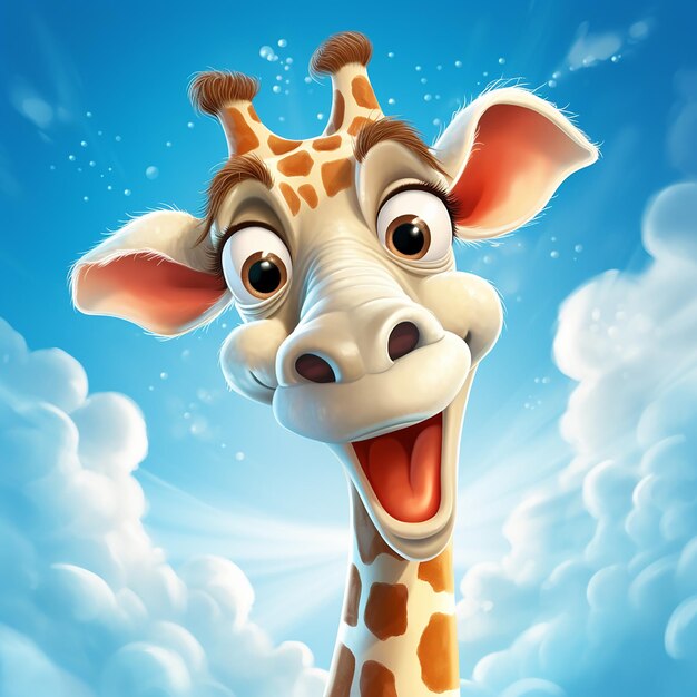 Photo une girafe joyeuse