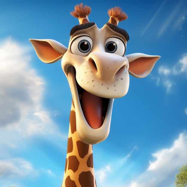 Une girafe joyeuse