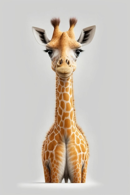 Une girafe avec un long cou et un long cou.