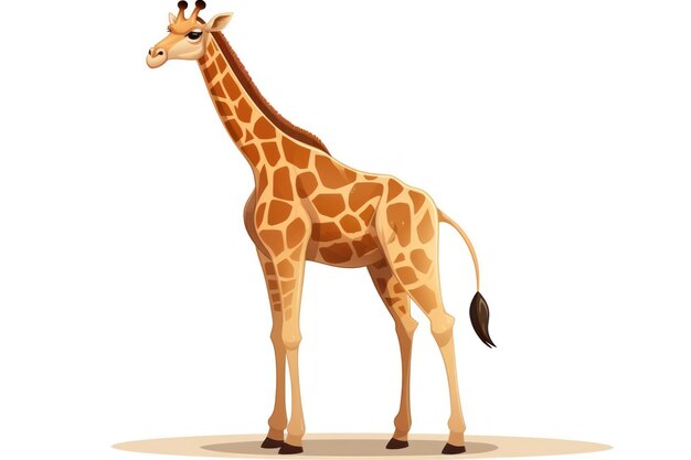 Photo girafe de longueur complète animal avec des taches carré dessin animé