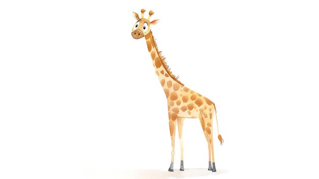 Une girafe mignonne et amicale se tient haute et regarde autour d'elle avec des yeux curieux Son long cou et son pelage tacheté en font une créature frappante et majestueuse