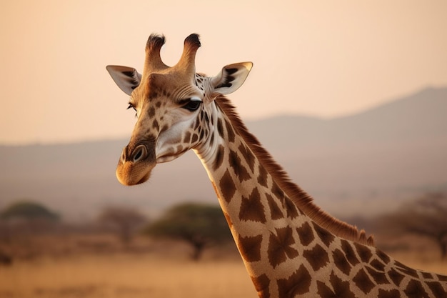 Une girafe avec le mot girafe dessus