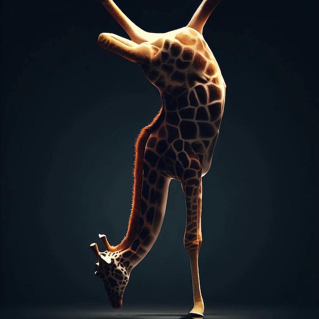 Photo une girafe qui fait du yoga