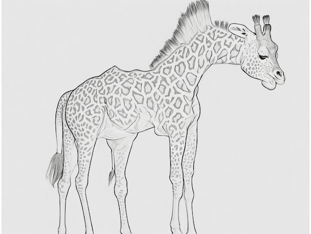 girafe, vecteur, silhouette, animal, illustration