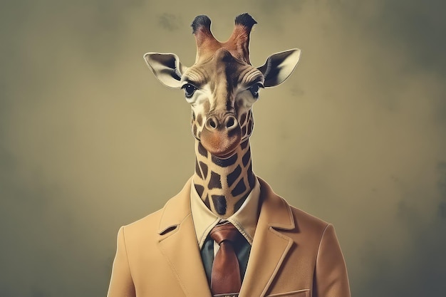 Une girafe vêtue